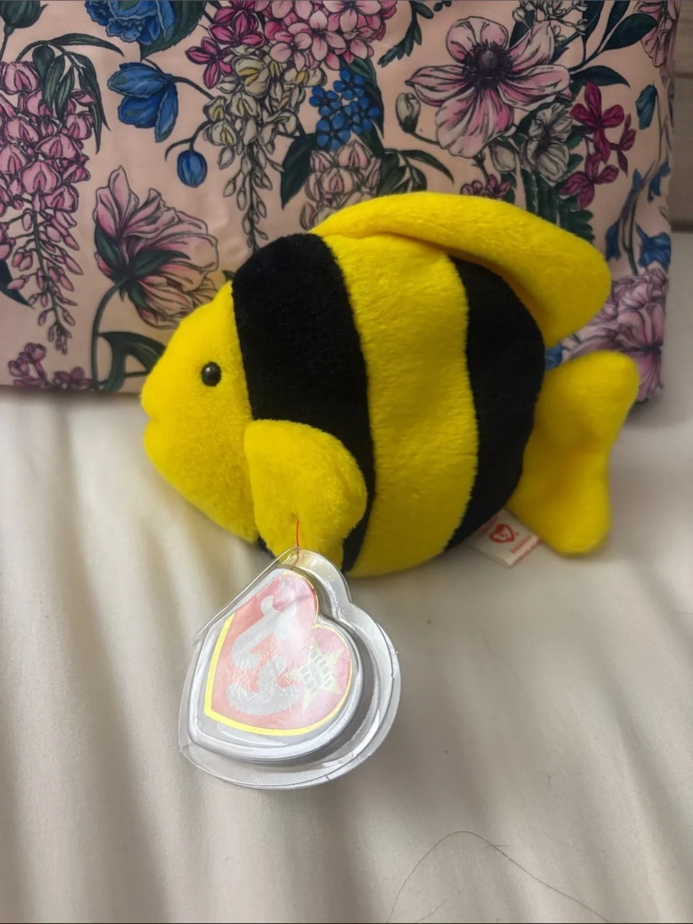 Plush Yellow Fish (Bubbles) Beanie baby Decorative Plush/ pellets